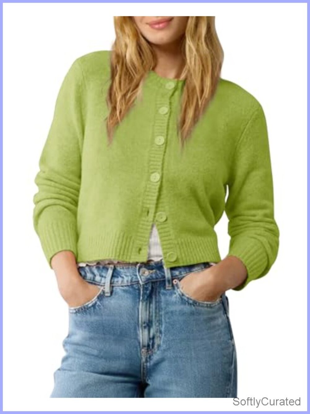 Cropped Cardigan Sweater Lightweight Long Sleeve Button-Up Shrug